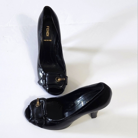 Fendi Black Patent Leather Women's Shoes - Picture 3 of 12